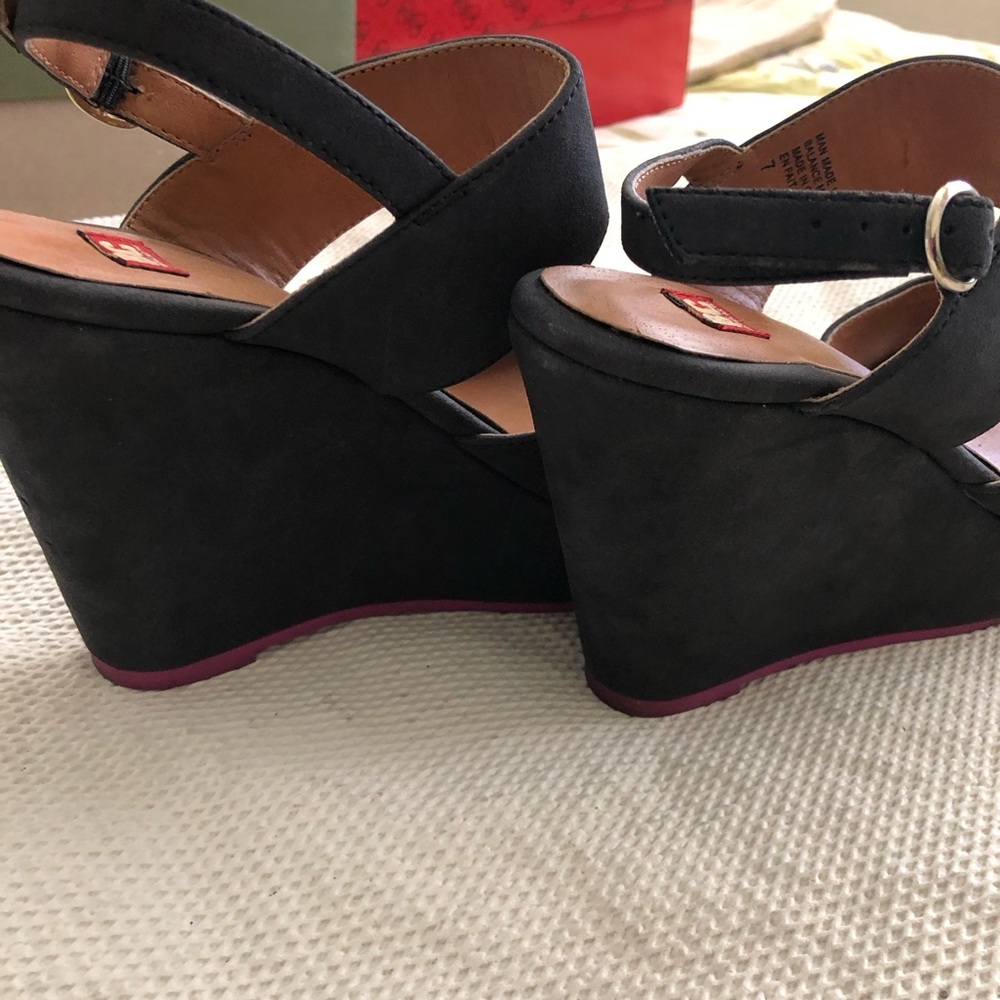 BC Footwear Black Suede Wedge Heel. 4 inches heels.